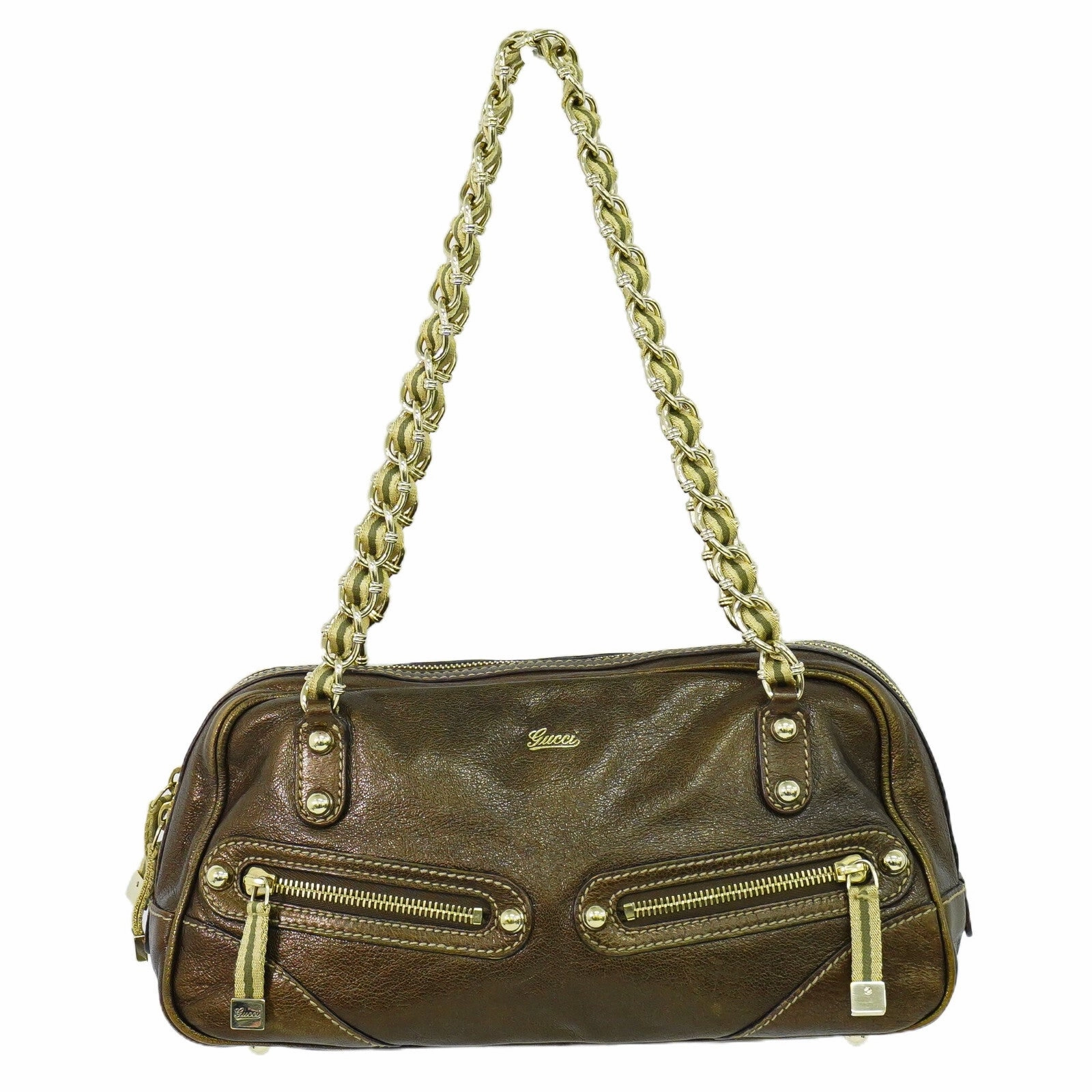 Gucci Capri Ranch Leather Shoulder Bag (Pre-Owned)