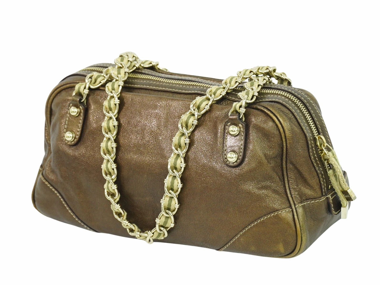 Gucci Capri Ranch Leather Shoulder Bag (Pre-Owned)