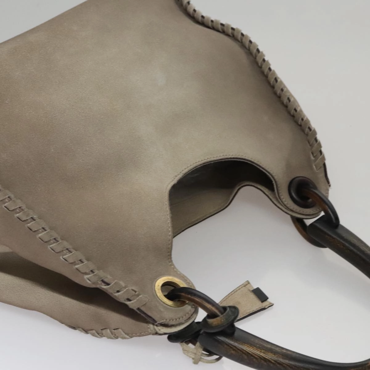 Gucci Carla Grey Suede Shoulder Bag ()