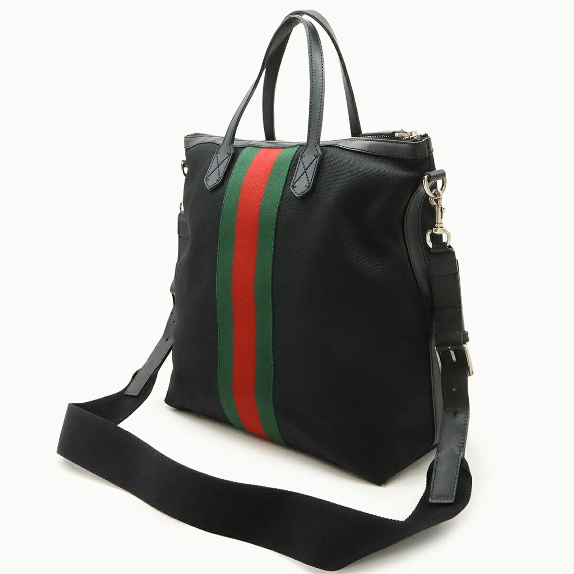 Gucci  Color Canvas Leather Shoulder Bag Tote Bag (Pre-Owned)