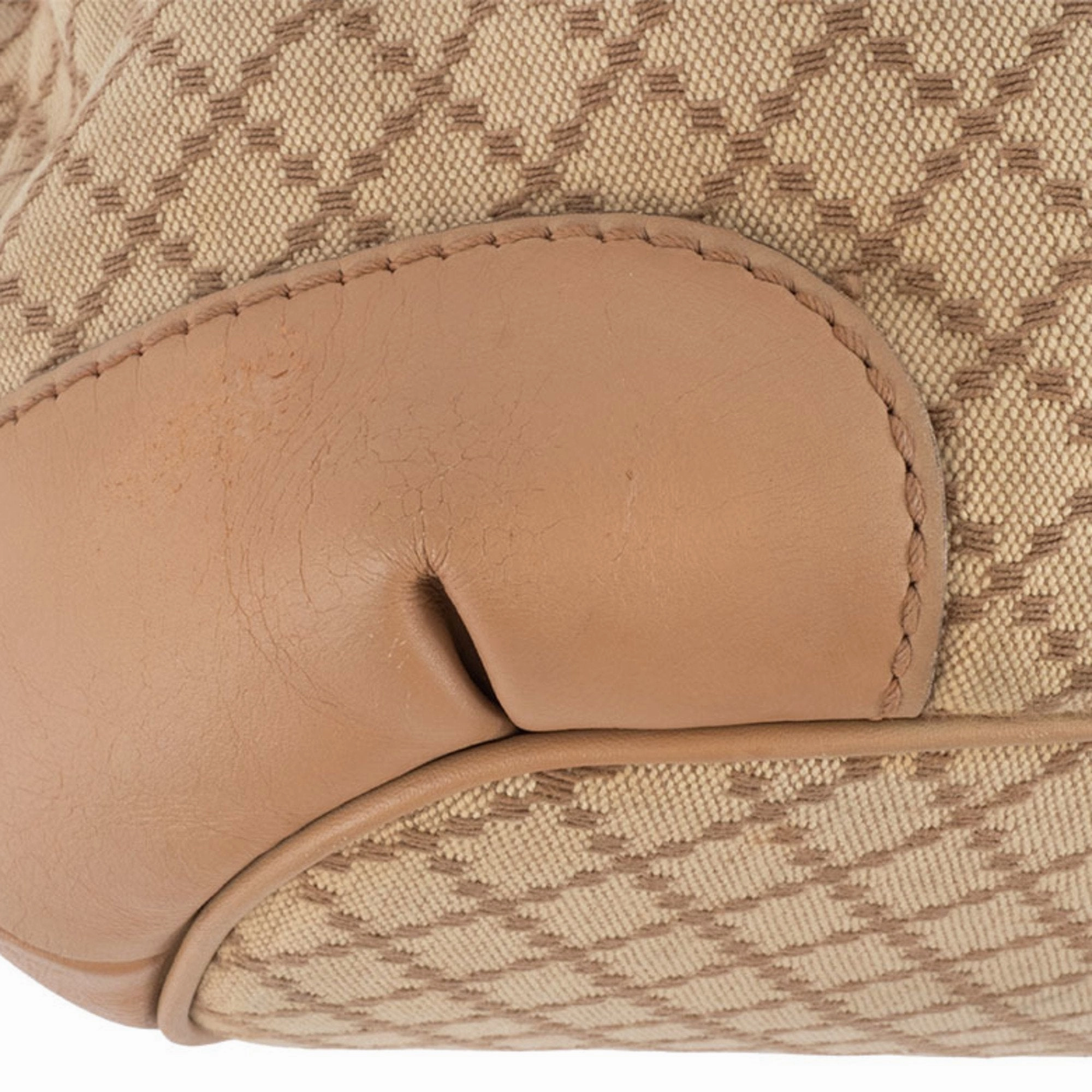 Gucci Diamante Canvas Leather Handbag Shoulder Bag (Pre-Owned)