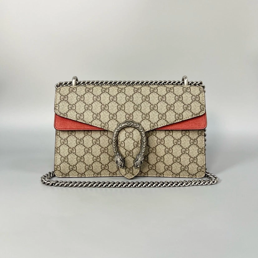 Gucci Dionysus Medium Beige and Red Shoulder Bag