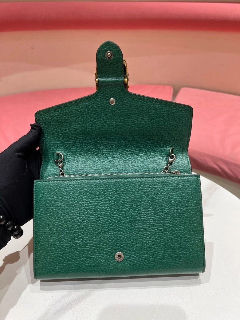 Gucci Dionysus WOC Green Leather Shoulder Bag
