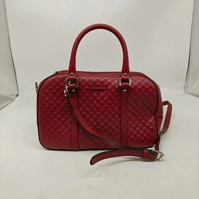 Gucci Embossed GG Logo Medium Red Leather Crossbody/Handbag