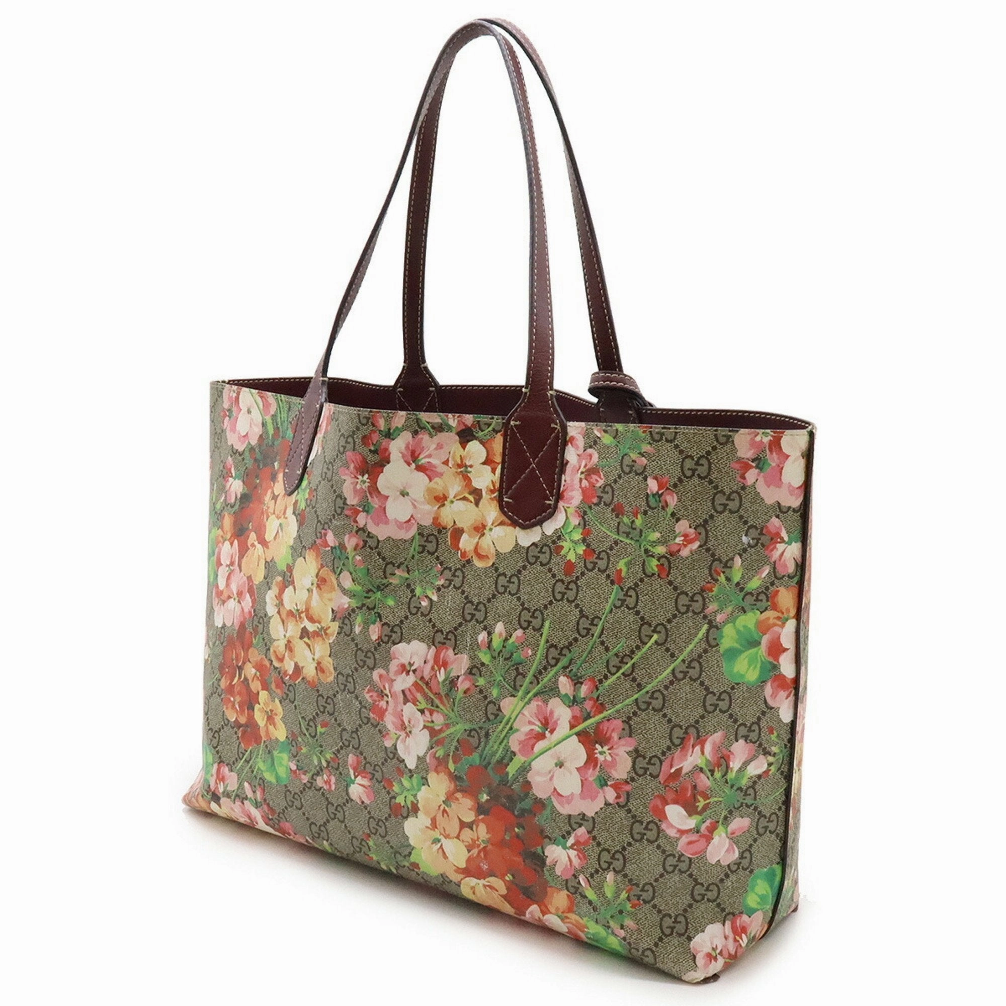 Gucci Gg Blooms Beige Pink Multi-Color Pvc Leather Shoulder Bag Tote Bag ()