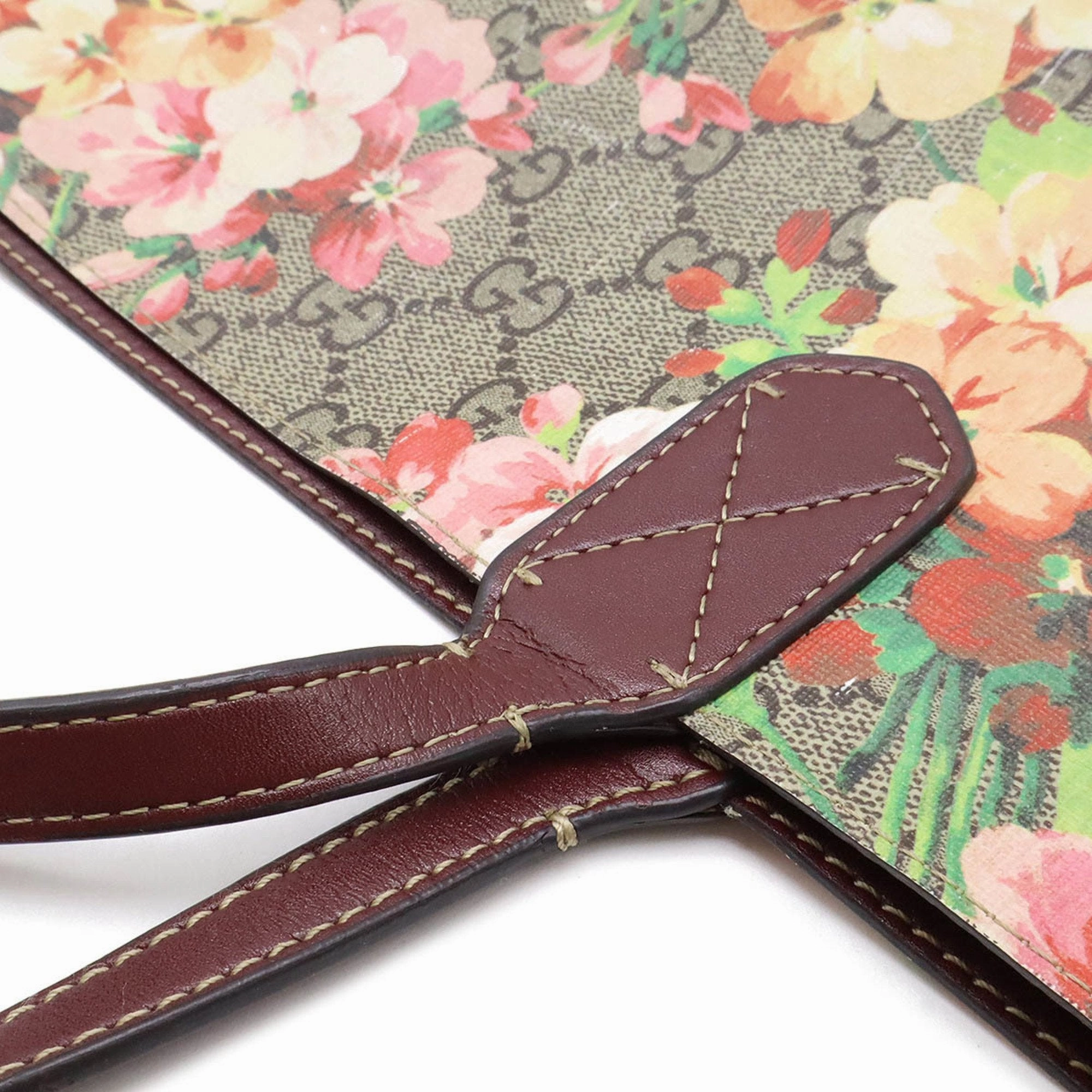 Gucci Gg Blooms Beige Pink Multi-Color Pvc Leather Shoulder Bag Tote Bag ()