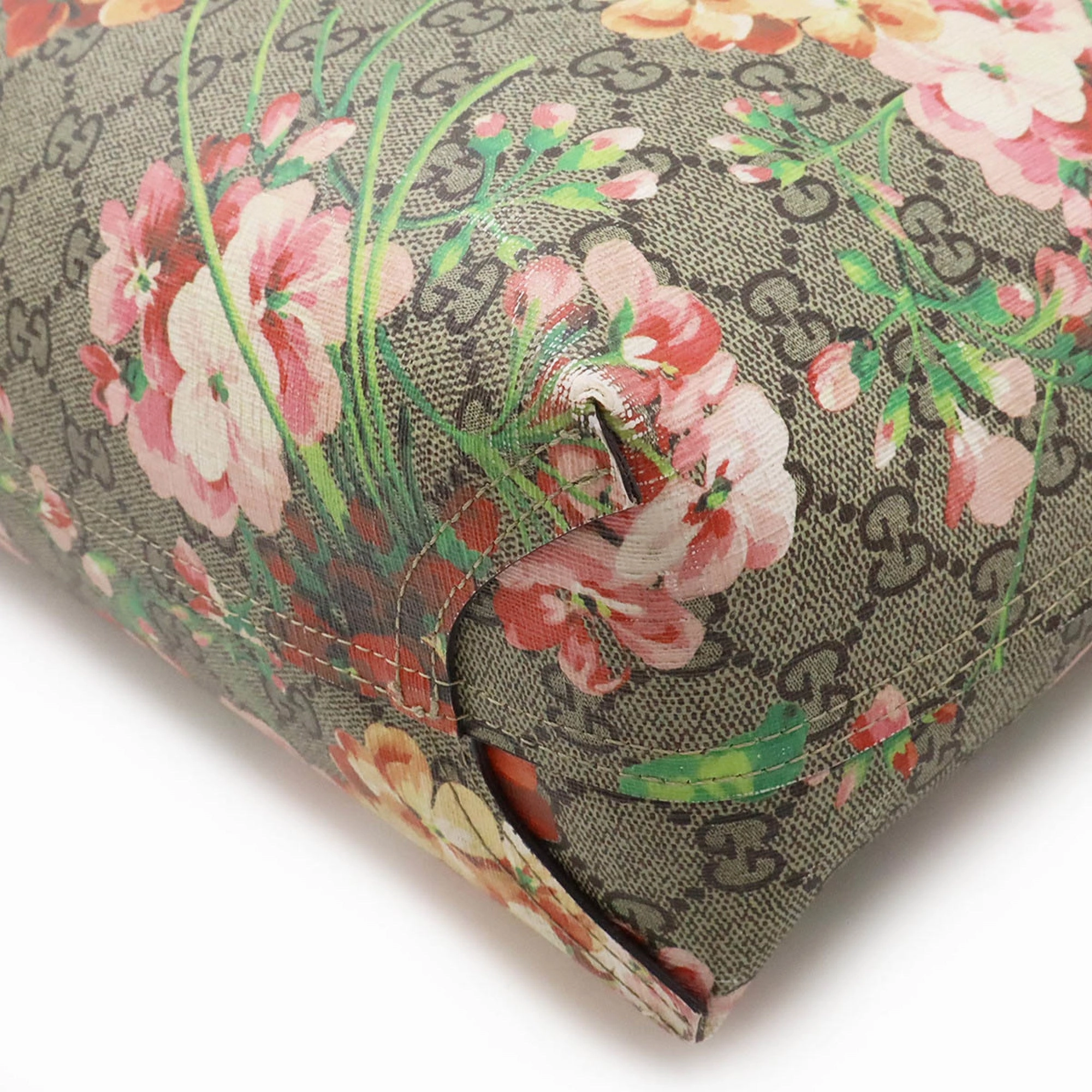 Gucci Gg Blooms Beige Pink Multi-Color Pvc Leather Shoulder Bag Tote Bag ()