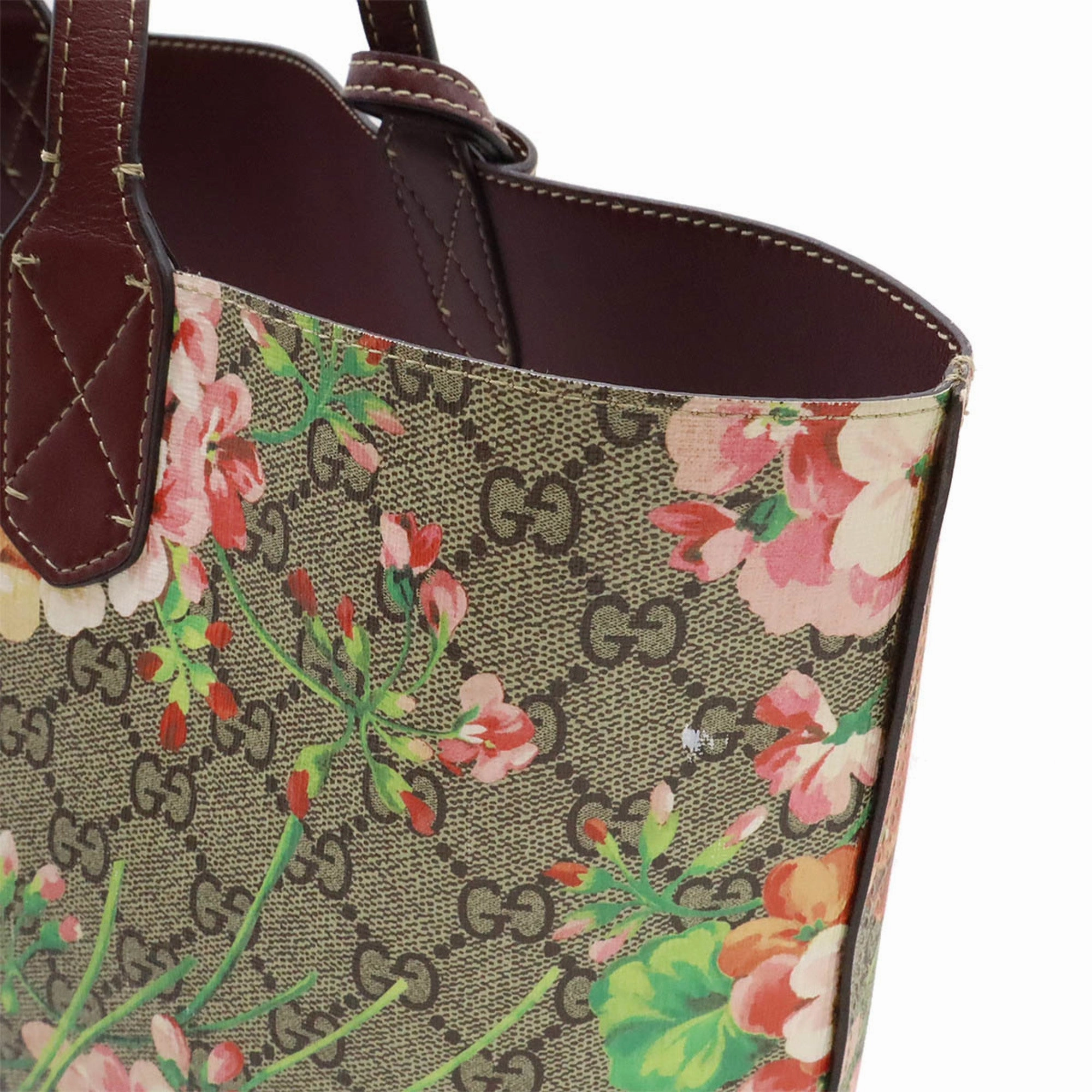 Gucci Gg Blooms Beige Pink Multi-Color Pvc Leather Shoulder Bag Tote Bag ()