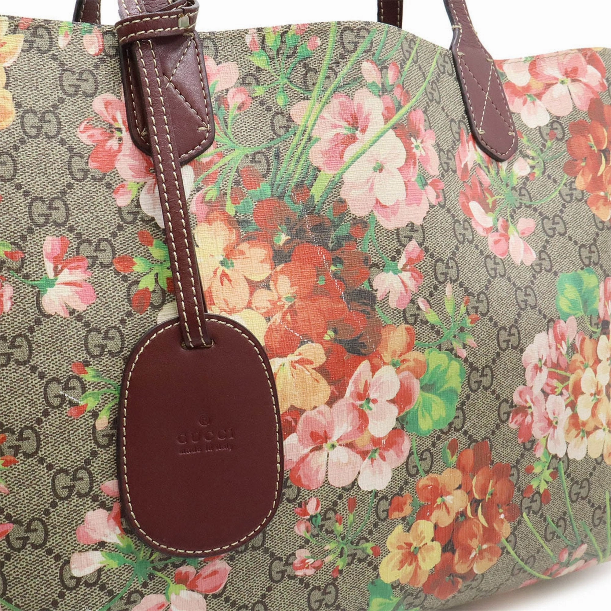 Gucci Gg Blooms Beige Pink Multi-Color Pvc Leather Shoulder Bag Tote Bag ()