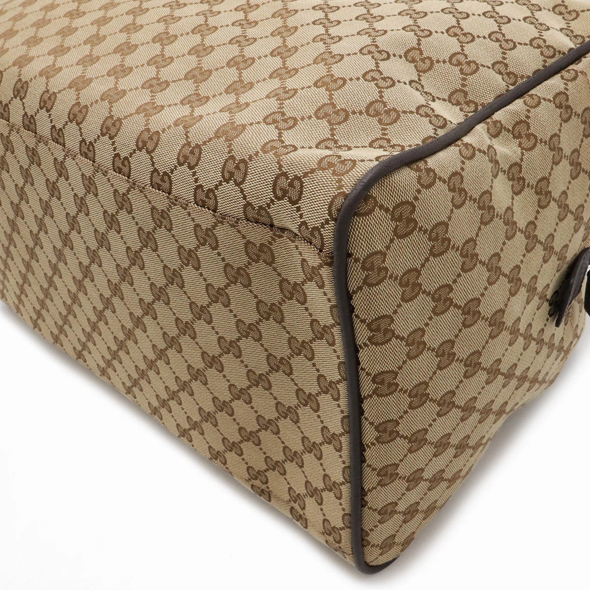 Gucci Gg Canvas     Color Canvas Leather Boston Bag Shoulder Bag (Pre-Owned)