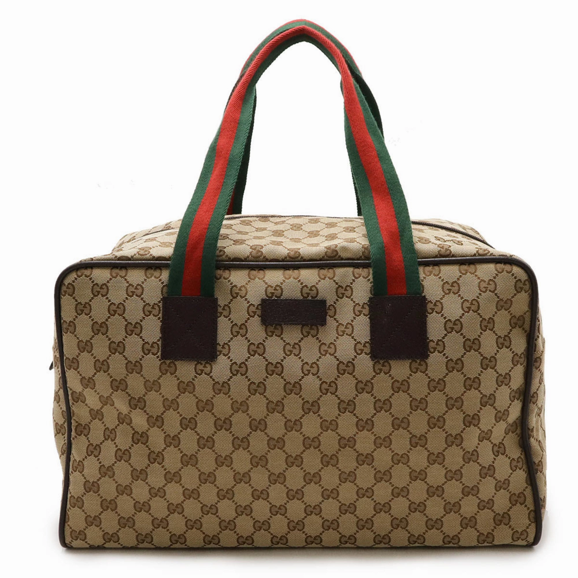 Gucci Gg Canvas     Color Canvas Leather Boston Bag Shoulder Bag (Pre-Owned)