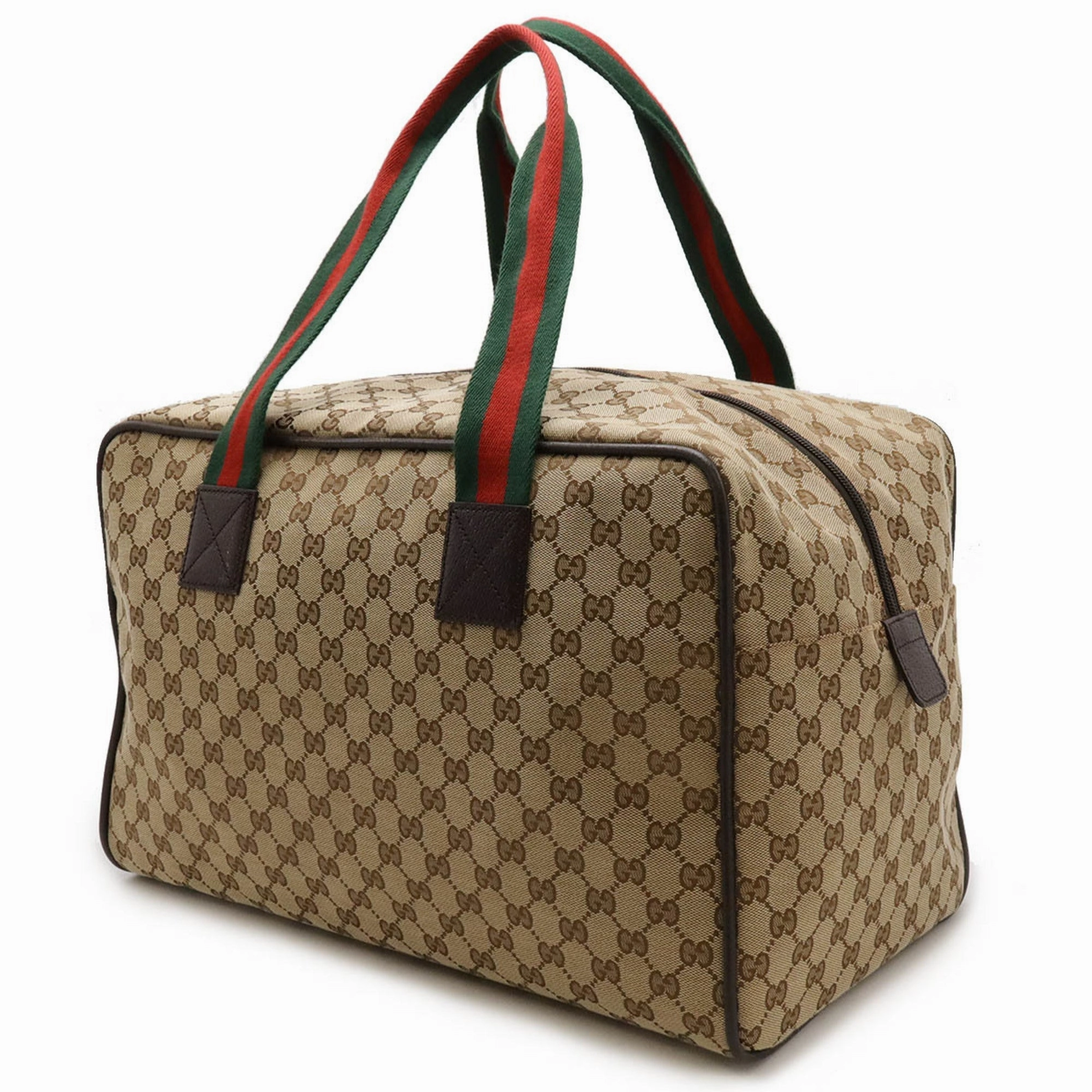Gucci Gg Canvas     Color Canvas Leather Boston Bag Shoulder Bag (Pre-Owned)