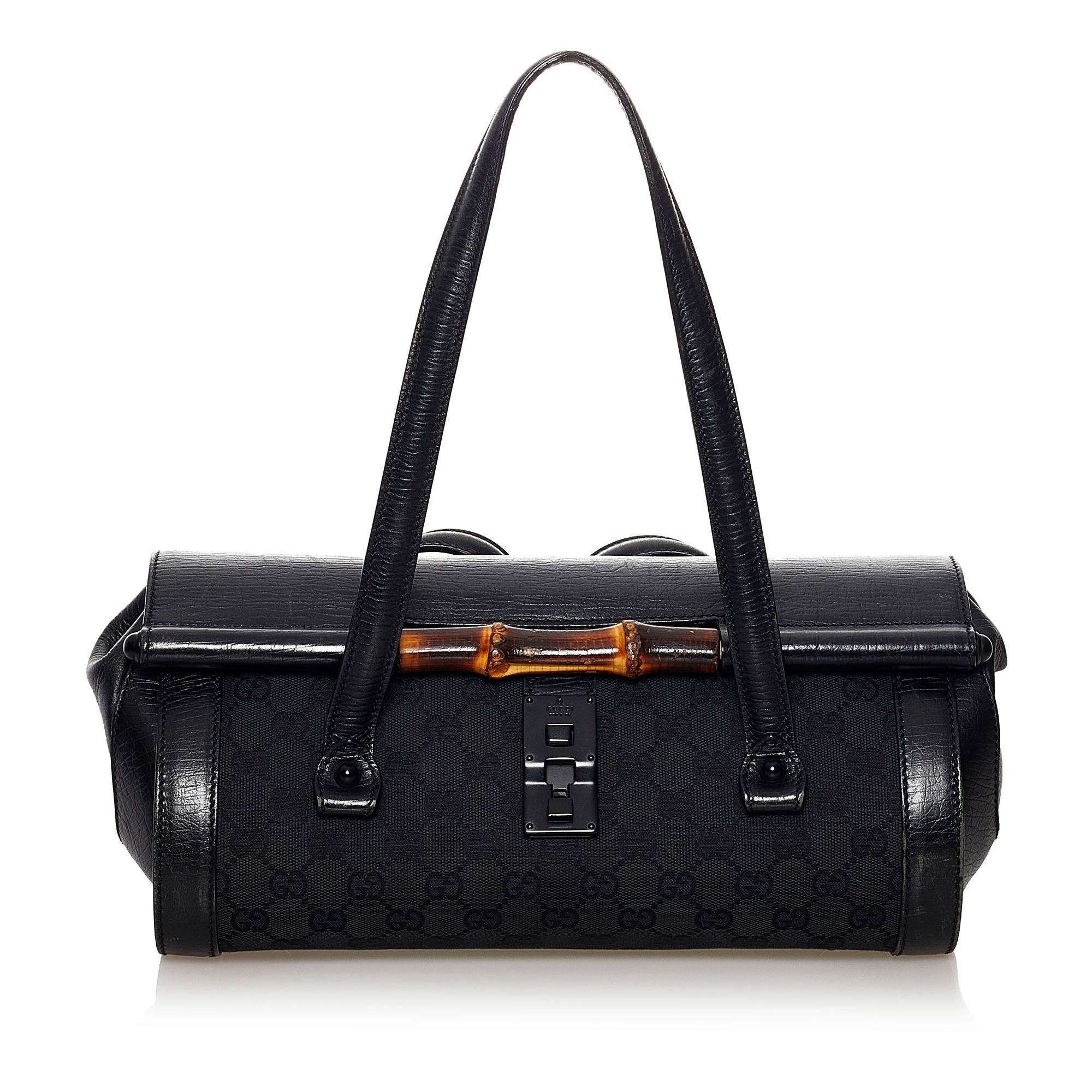 Gucci GG Canvas Bamboo Bullet Shoulder Bag (SHG-31791)