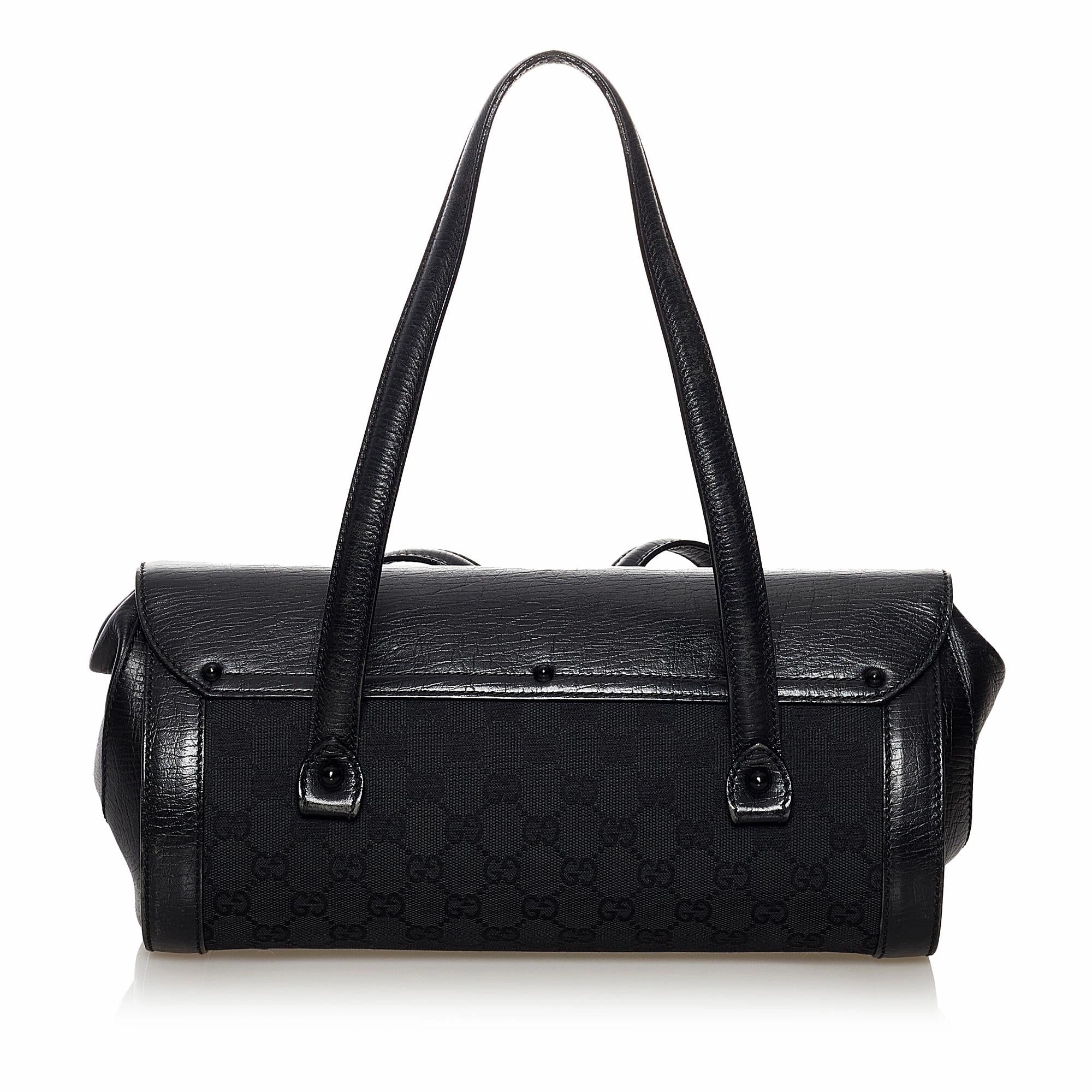 Gucci GG Canvas Bamboo Bullet Shoulder Bag (SHG-31791)