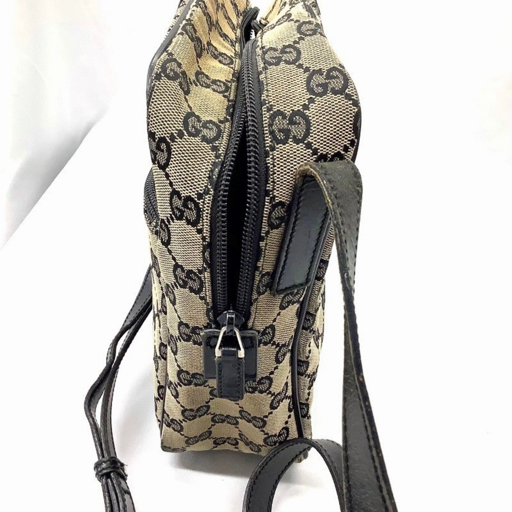 Gucci Gg Canvas  Gg Canvas Leather Shoulder Bag (Pre-Owned)