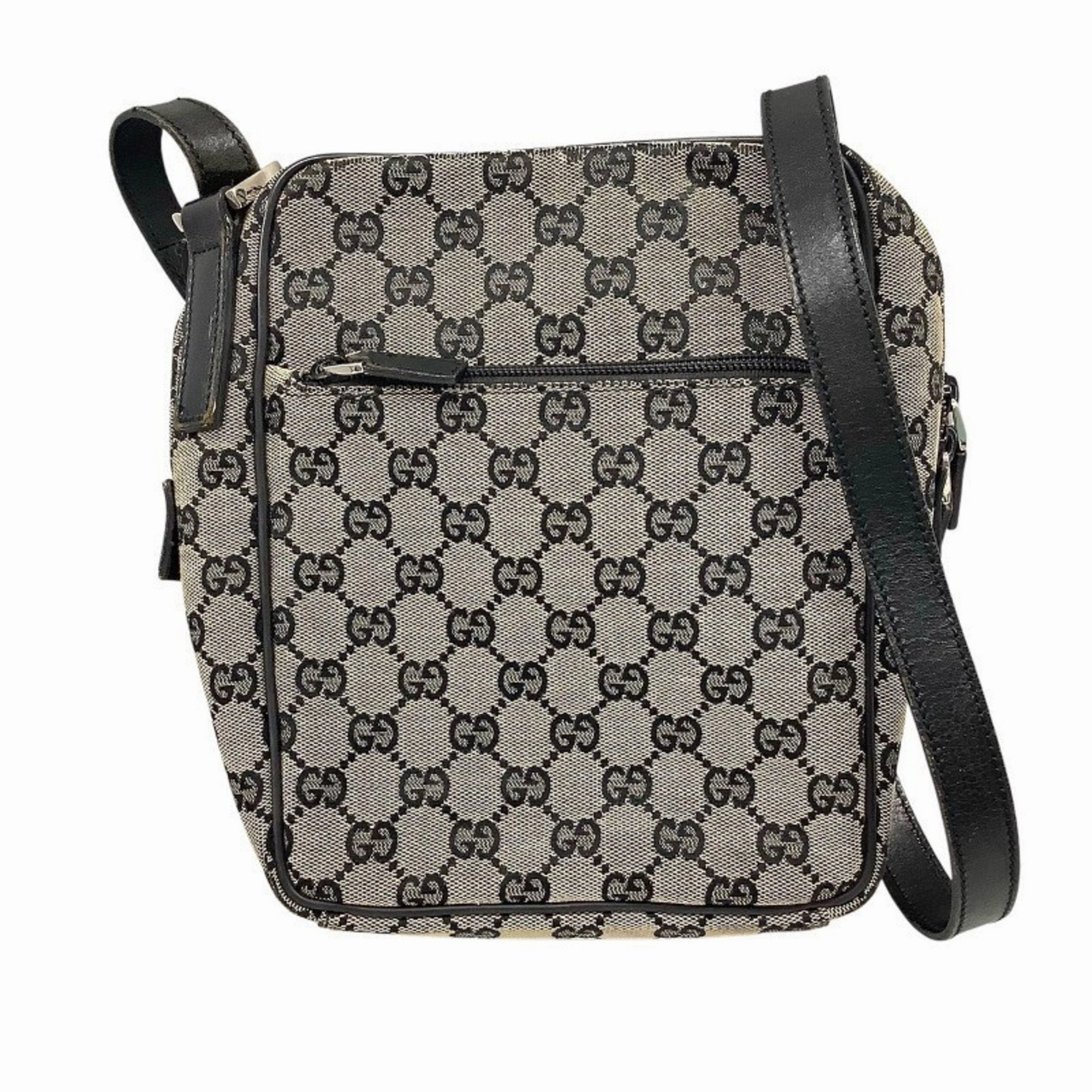 Gucci Gg Canvas  Gg Canvas Leather Shoulder Bag (Pre-Owned)