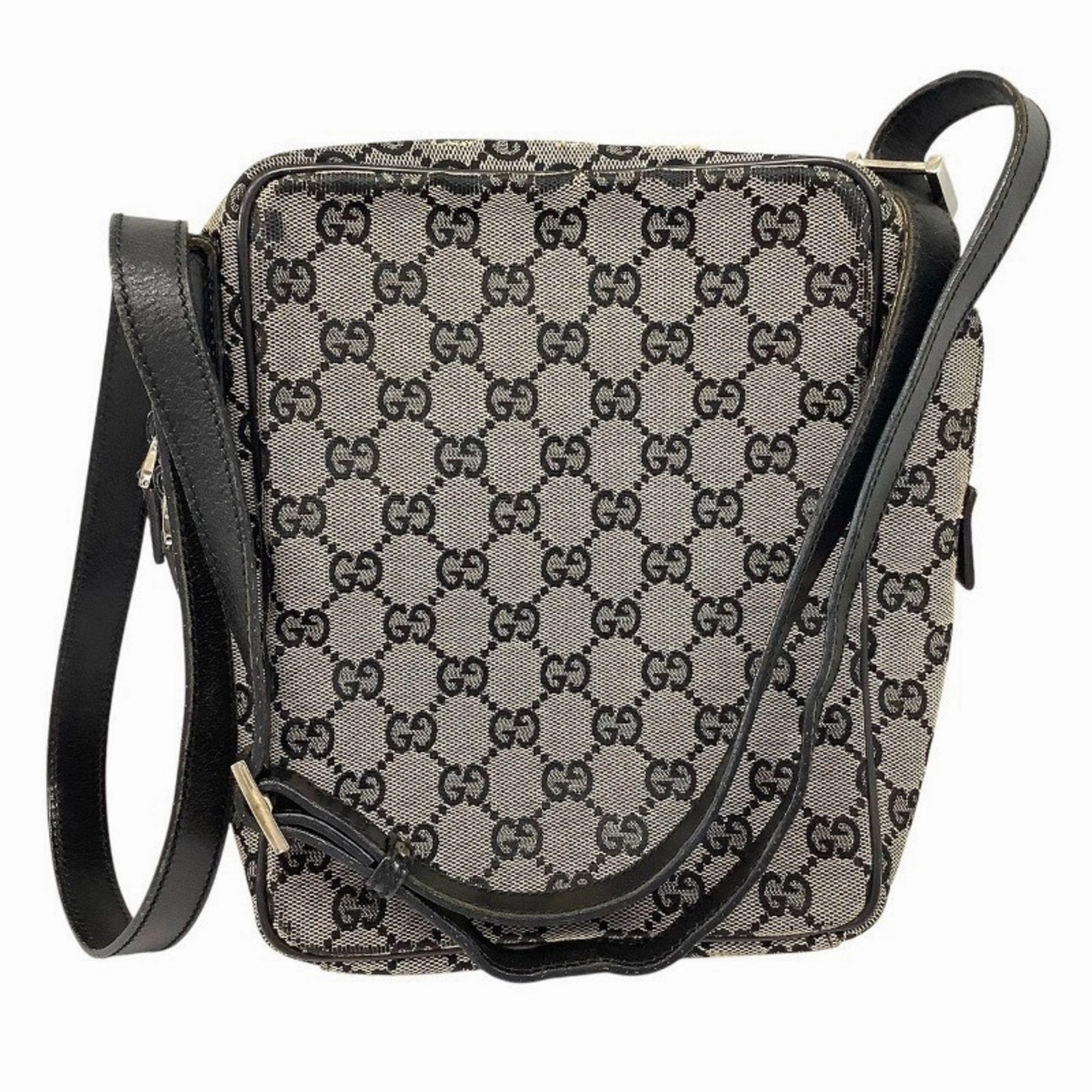 Gucci Gg Canvas  Gg Canvas Leather Shoulder Bag (Pre-Owned)
