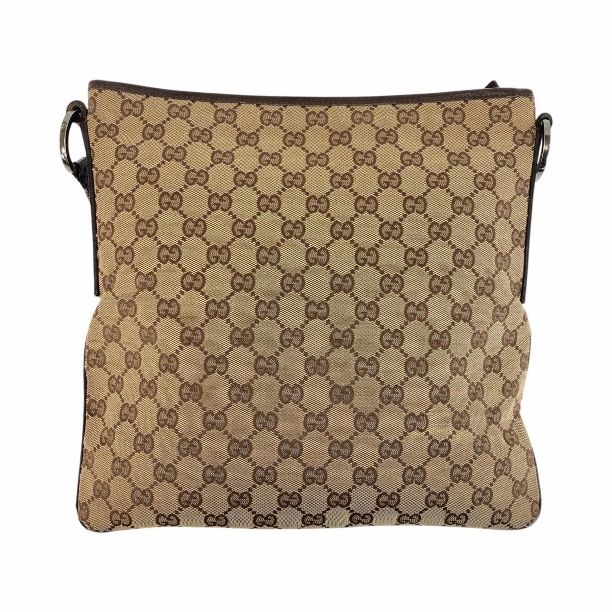 Gucci  Gg Canvas Leather Messenger Bag Shoulder Bag (Pre-Owned)