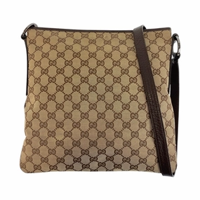 Gucci  Gg Canvas Leather Messenger Bag Shoulder Bag (Pre-Owned)