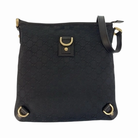 Gucci Gg Canvas Leather Messenger Bag Shoulder Bag (Pre-Owned)