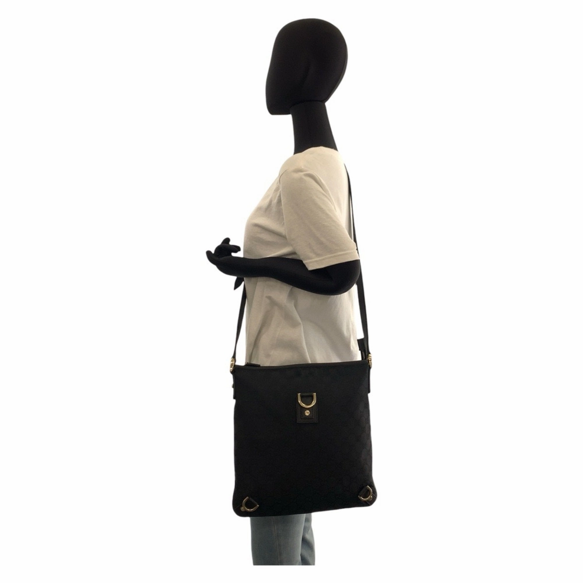 Gucci Gg Canvas Leather Messenger Bag Shoulder Bag (Pre-Owned)