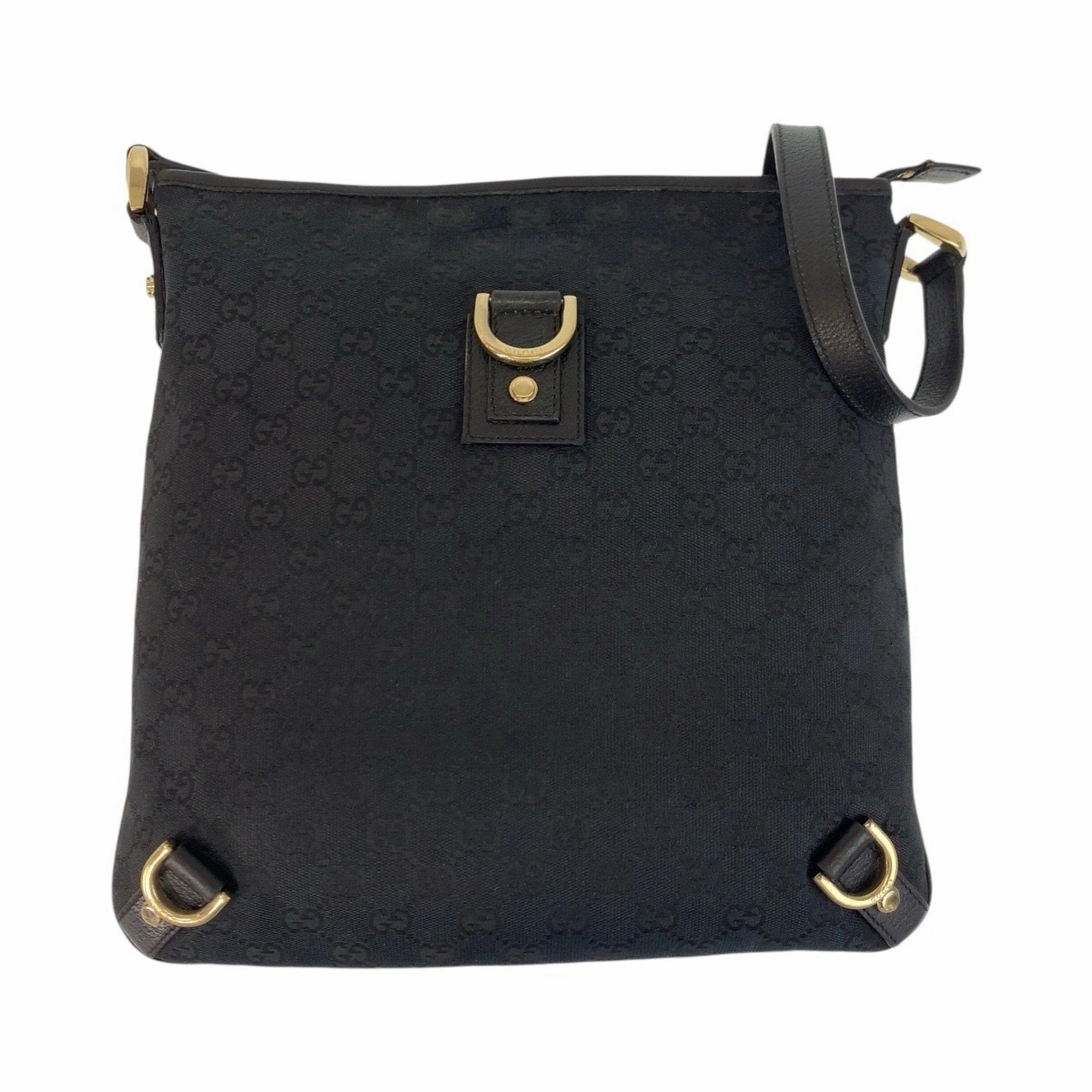 Gucci Gg Canvas Leather Messenger Bag Shoulder Bag (Pre-Owned)