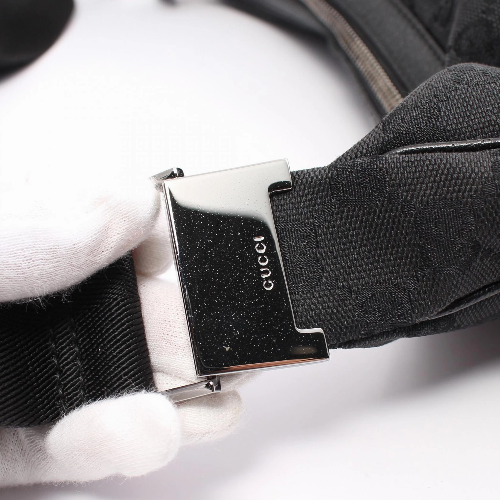 Gucci GG Canvas Leather Shoulder Bag Black