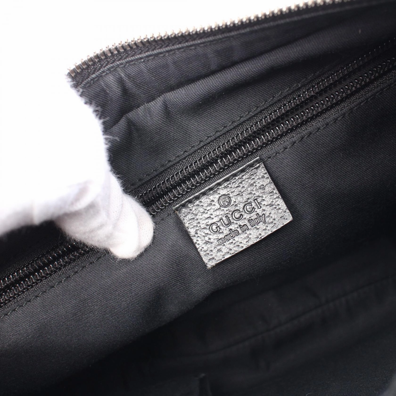 Gucci GG Canvas Leather Shoulder Bag Black