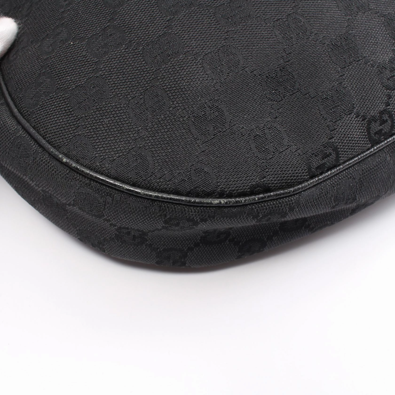 Gucci GG Canvas Leather Shoulder Bag Black
