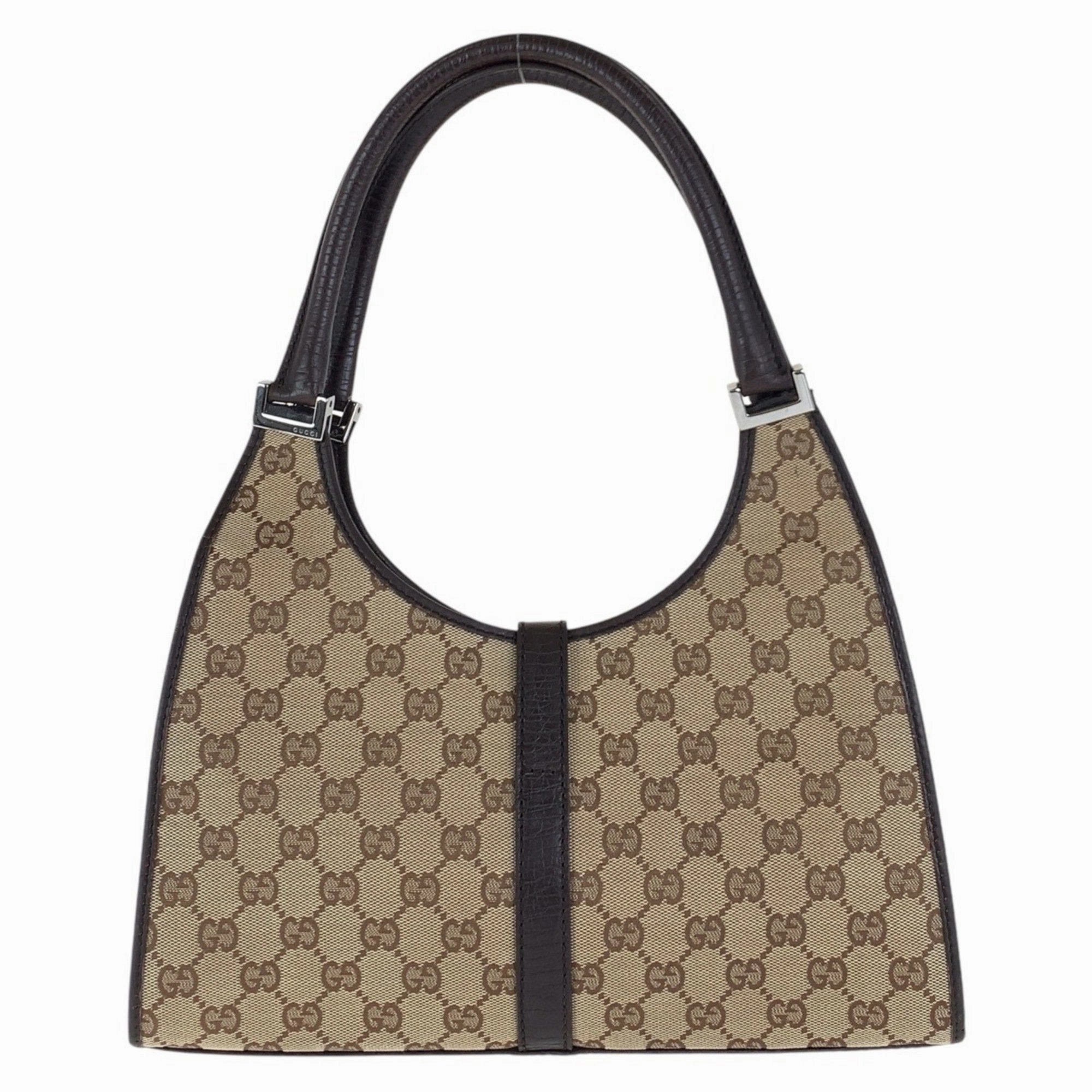 Gucci Gg Canvas Leather Shoulder Bag (Pre-Owned)