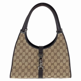 Gucci Gg Canvas Leather Shoulder Bag (Pre-Owned)