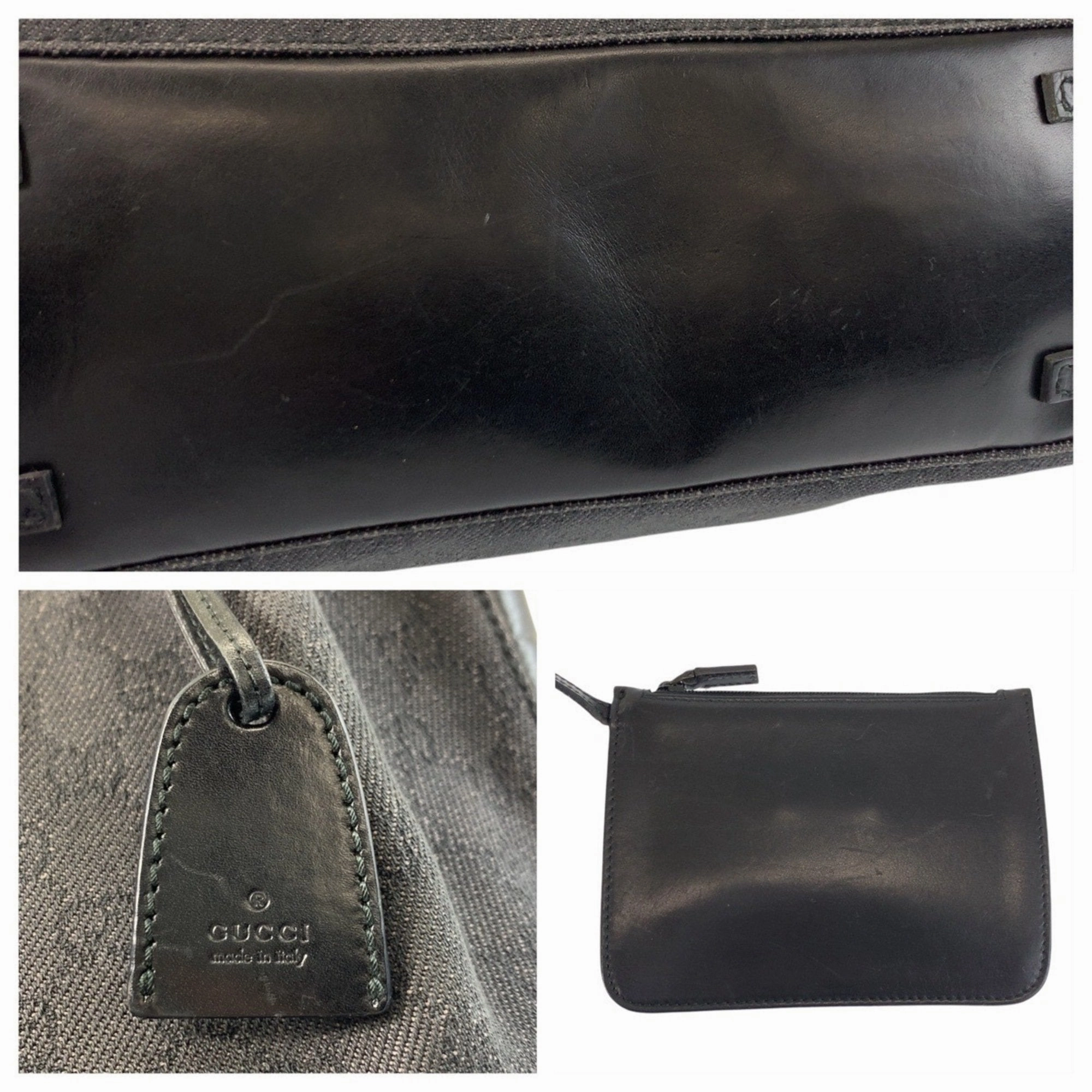 Gucci Gg Canvas Leather Shoulder Bag Tote Bag (Pre-Owned)
