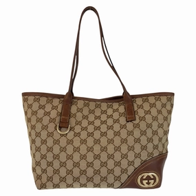 Gucci  Gg Canvas Leather Shoulder Bag Tote Bag (Pre-Owned)