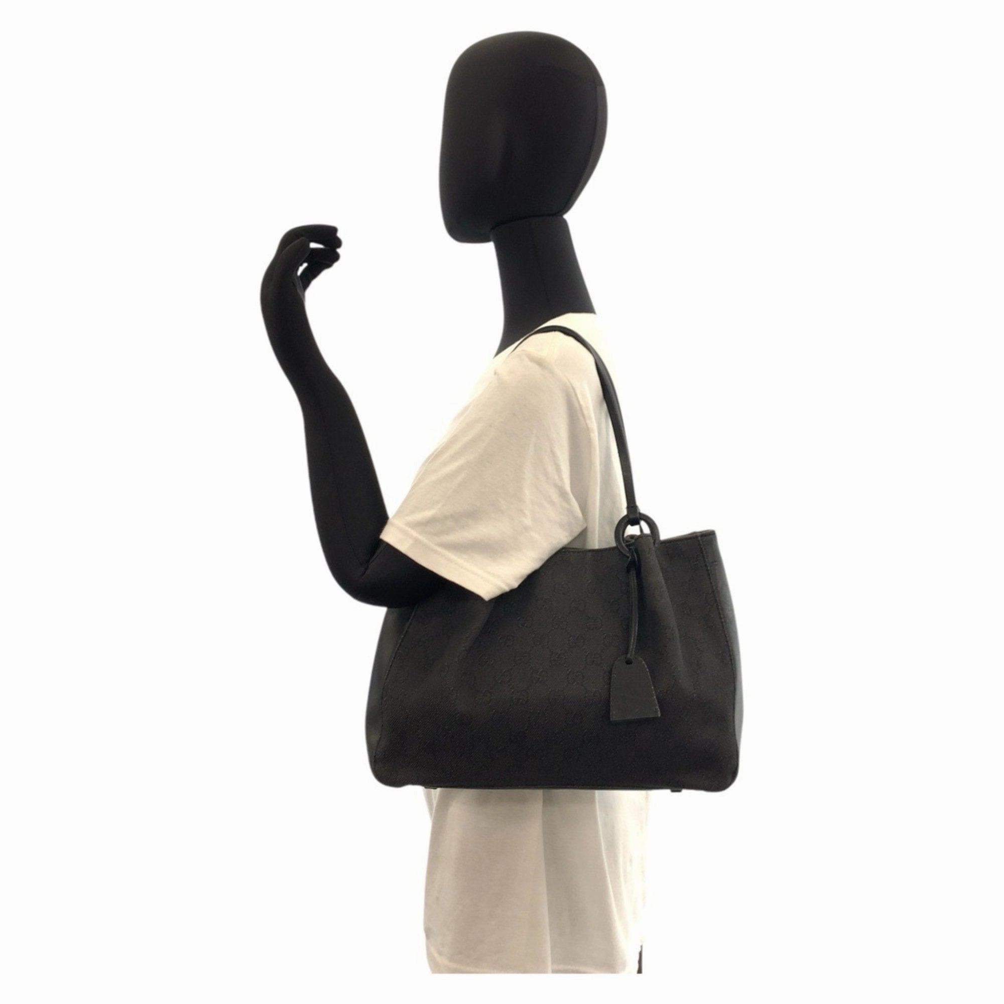 Gucci Gg Canvas Leather Shoulder Bag Tote Bag (Pre-Owned)
