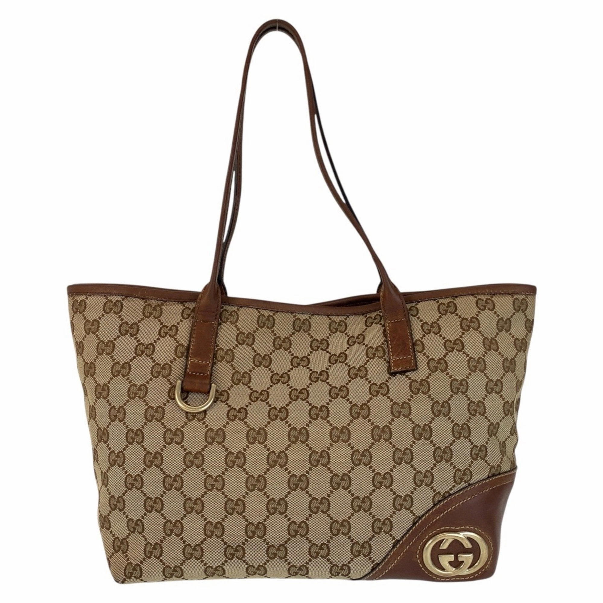 Gucci  Gg Canvas Leather Shoulder Bag Tote Bag (Pre-Owned)
