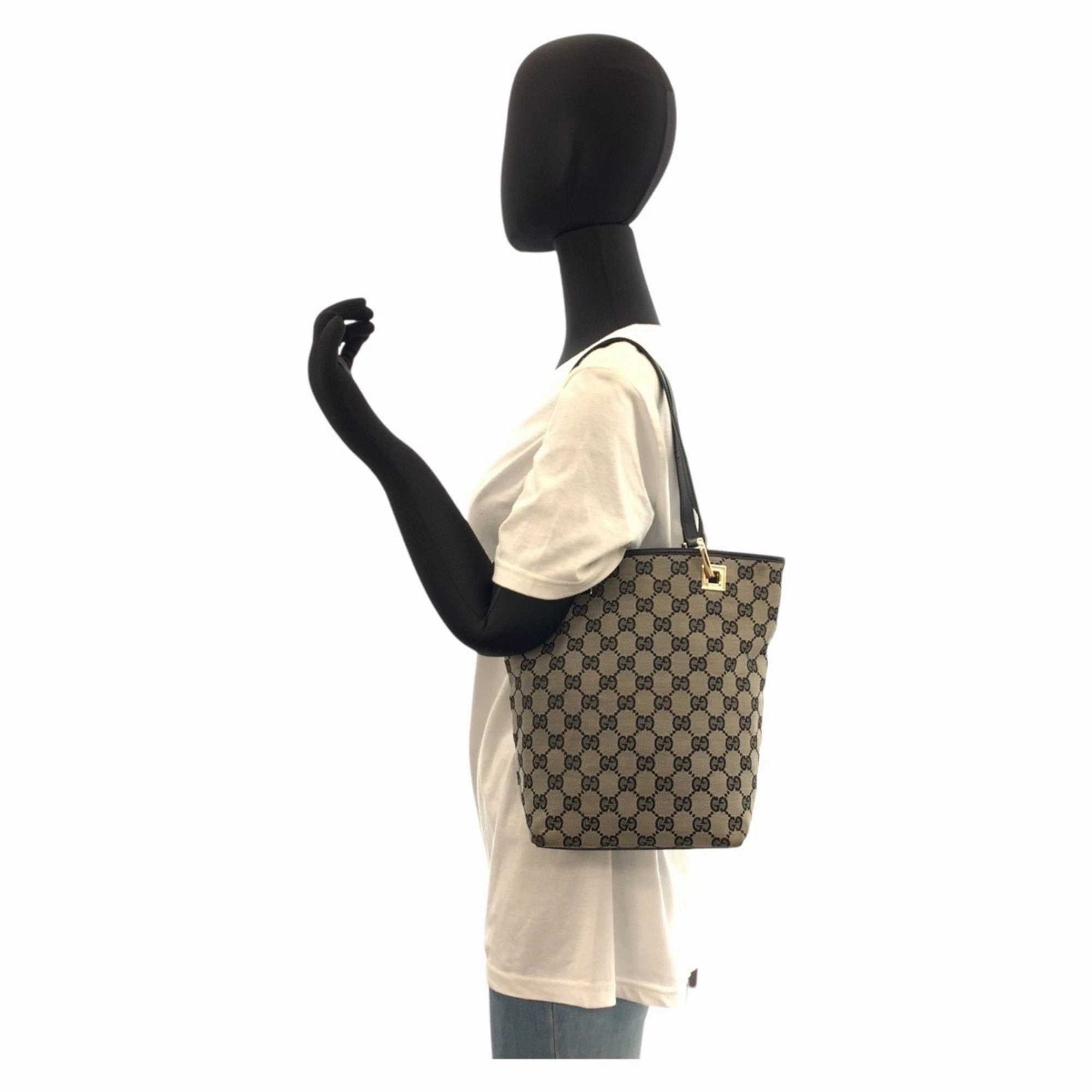 Gucci  Gg Canvas Leather Shoulder Bag Tote Bag (Pre-Owned)