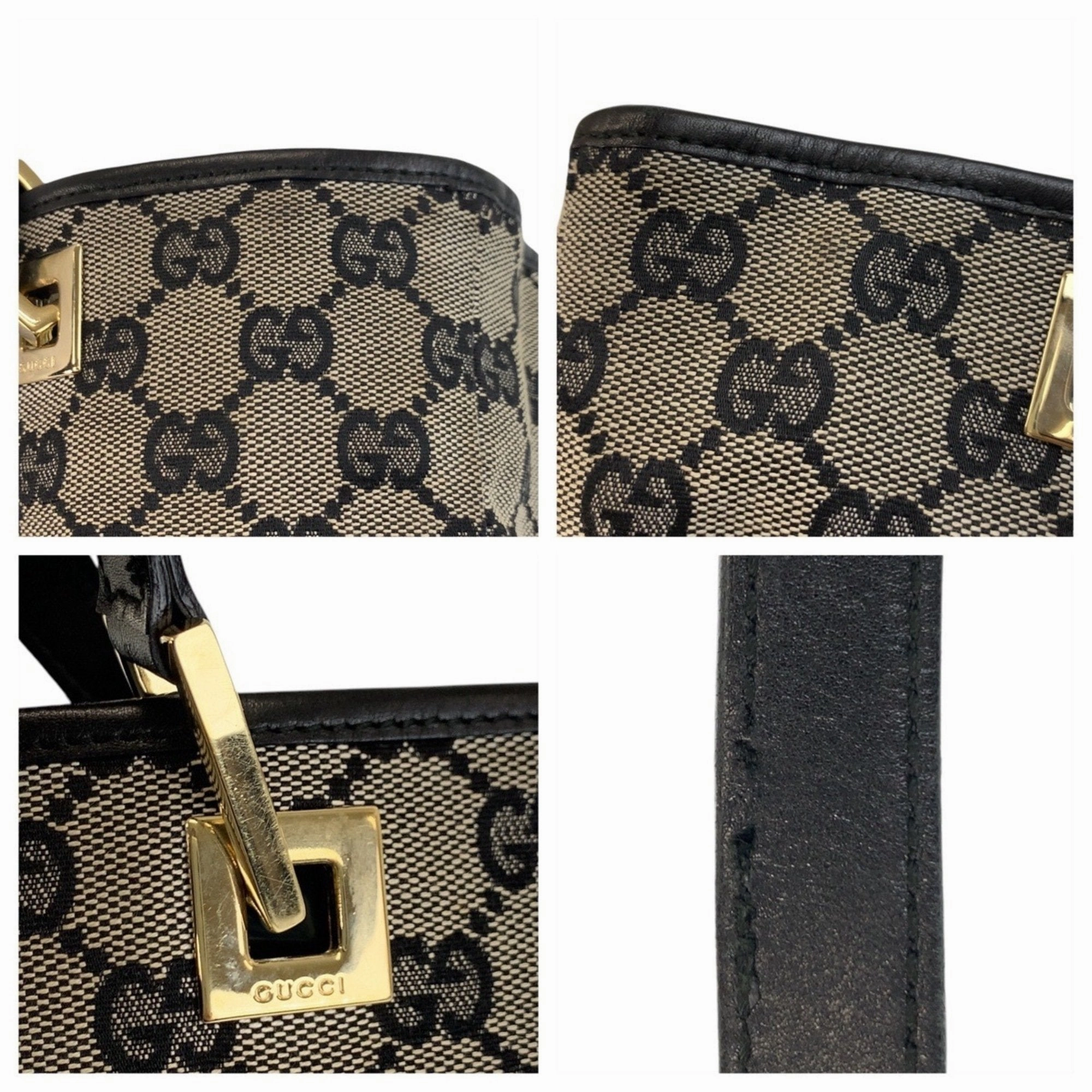 Gucci  Gg Canvas Leather Shoulder Bag Tote Bag (Pre-Owned)