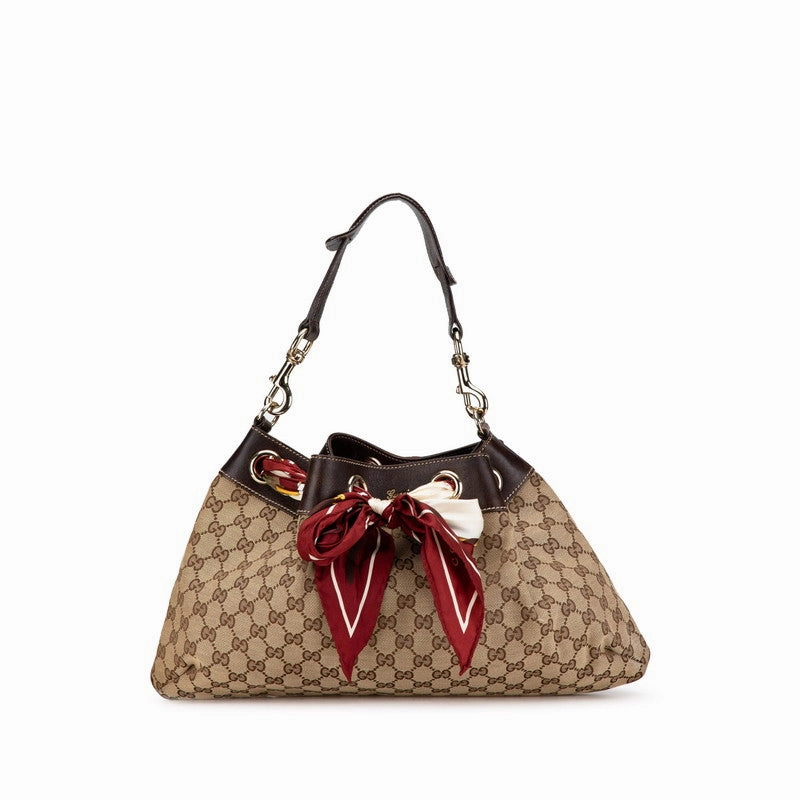 Gucci GG Canvas Leather Shoulder Handbag