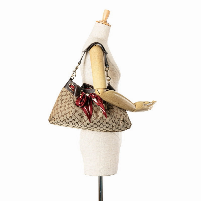 Gucci GG Canvas Leather Shoulder Handbag
