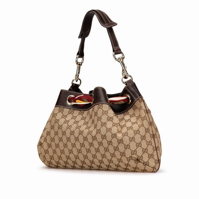Gucci GG Canvas Leather Shoulder Handbag