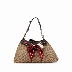 Gucci GG Canvas Leather Shoulder Handbag