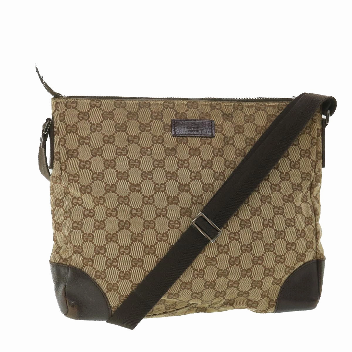 GUCCI GG Canvas Shoulder Bag Beige 110054  ac2320