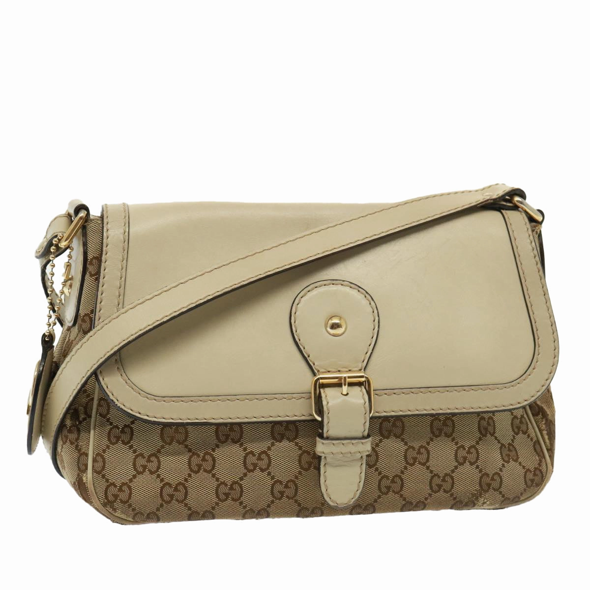 GUCCI GG Canvas Shoulder Bag Beige 308452  77733