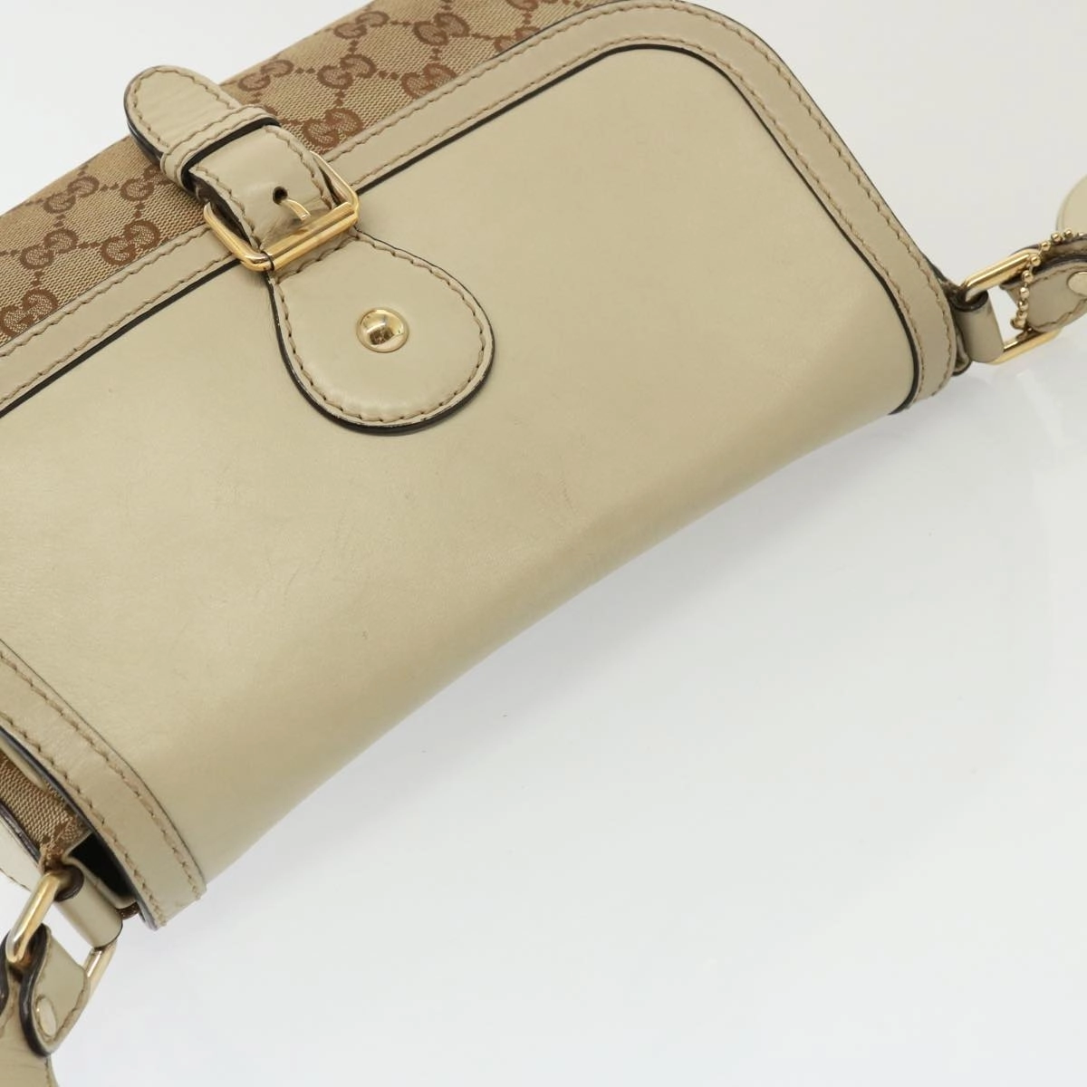 GUCCI GG Canvas Shoulder Bag Beige 308452  77733