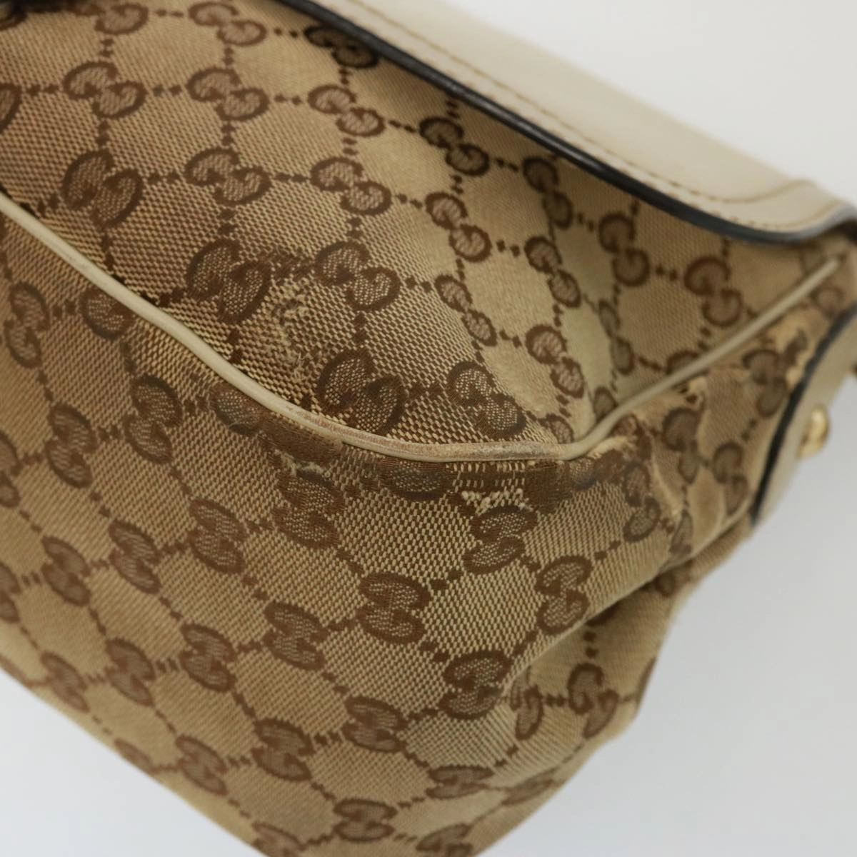 GUCCI GG Canvas Shoulder Bag Beige 308452  77733