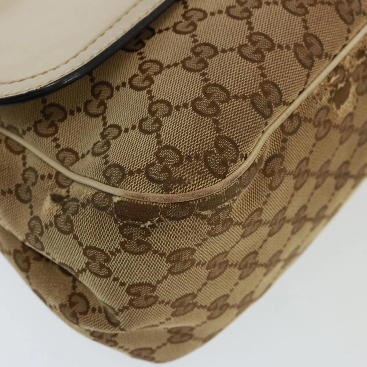 GUCCI GG Canvas Shoulder Bag Beige 308452  77733