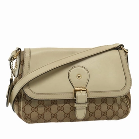 GUCCI GG Canvas Shoulder Bag Beige 308452  77733