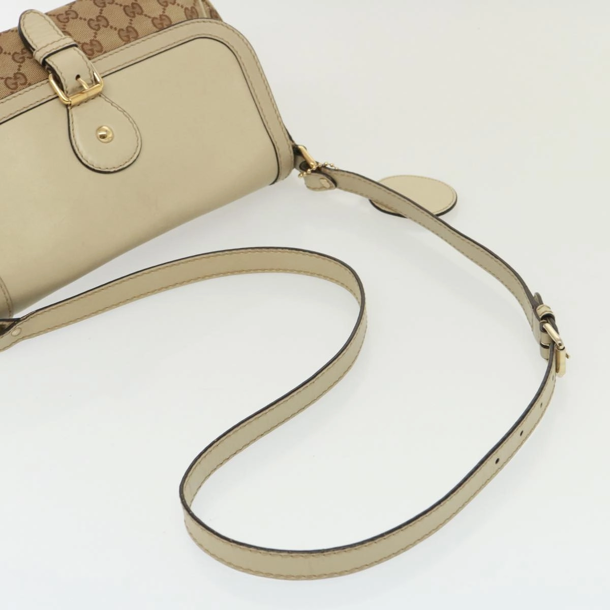 GUCCI GG Canvas Shoulder Bag Beige 308452  77733