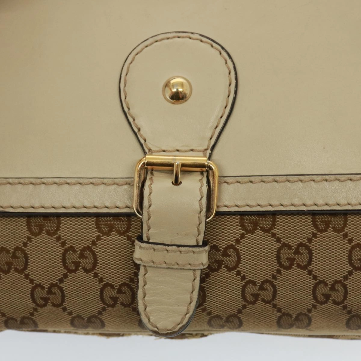 GUCCI GG Canvas Shoulder Bag Beige 308452  77733