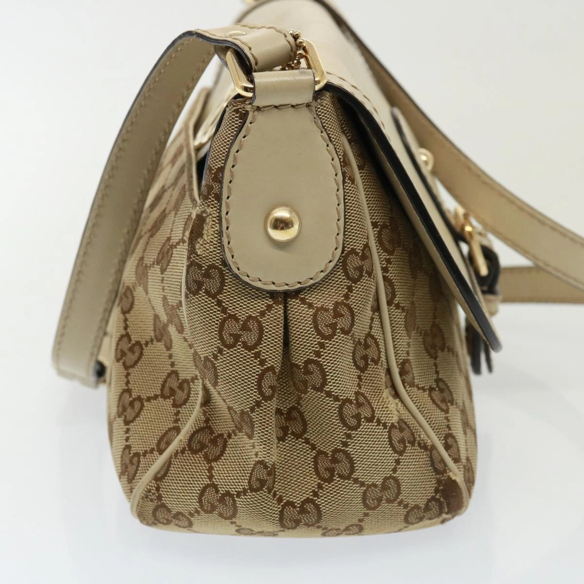 GUCCI GG Canvas Shoulder Bag Beige 308452  77733
